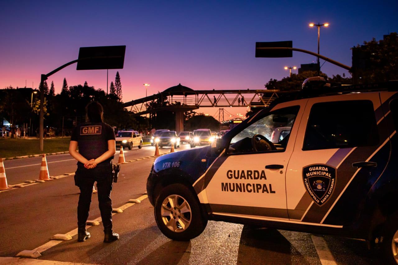 Foto da barreira para conter Covid-19 em Florianópolis